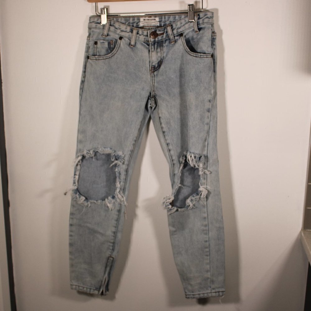 3/$30 One by One‎ Teaspoon Freebirds Low Waist Skinny Zipper Leg Size 25